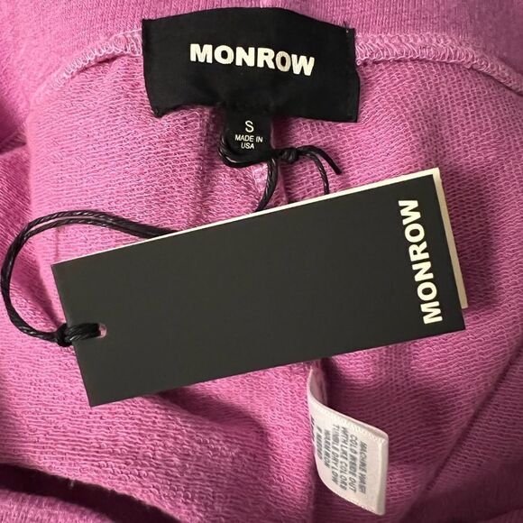 Monrow Super Soft Rayon Cotton Sporty Sweatpants in Neon Purple Small MSRP $128 - Picture 11 of 11